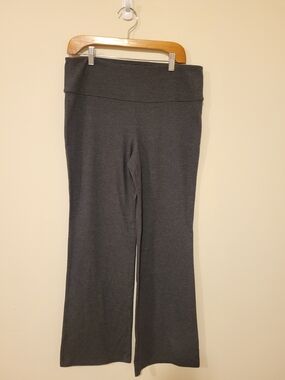 New Women's Spalding Charcoal Gray Yoga Flare Pants Size Large